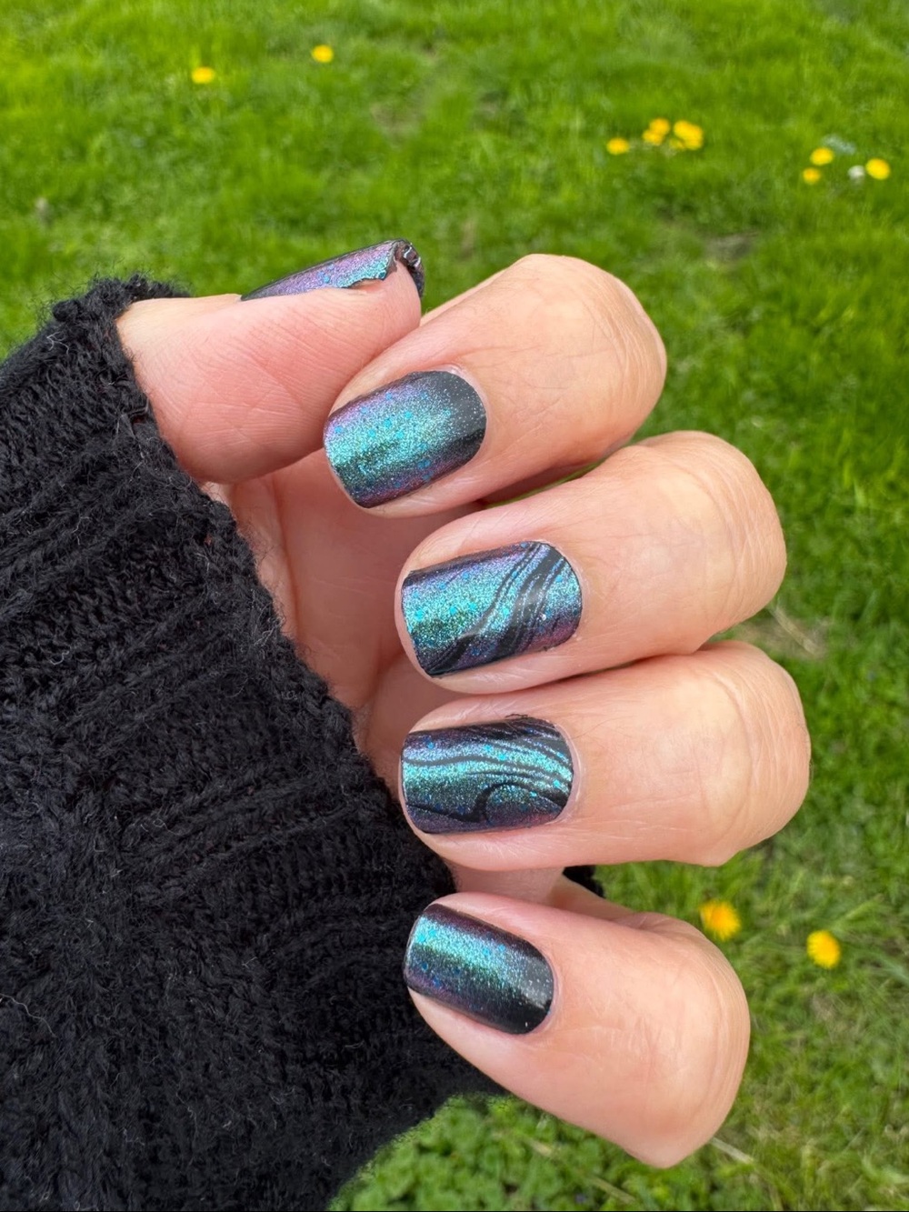 *Exclusive* Color Street: Dragon’s Breath | Purple Green Black Lines Halloween